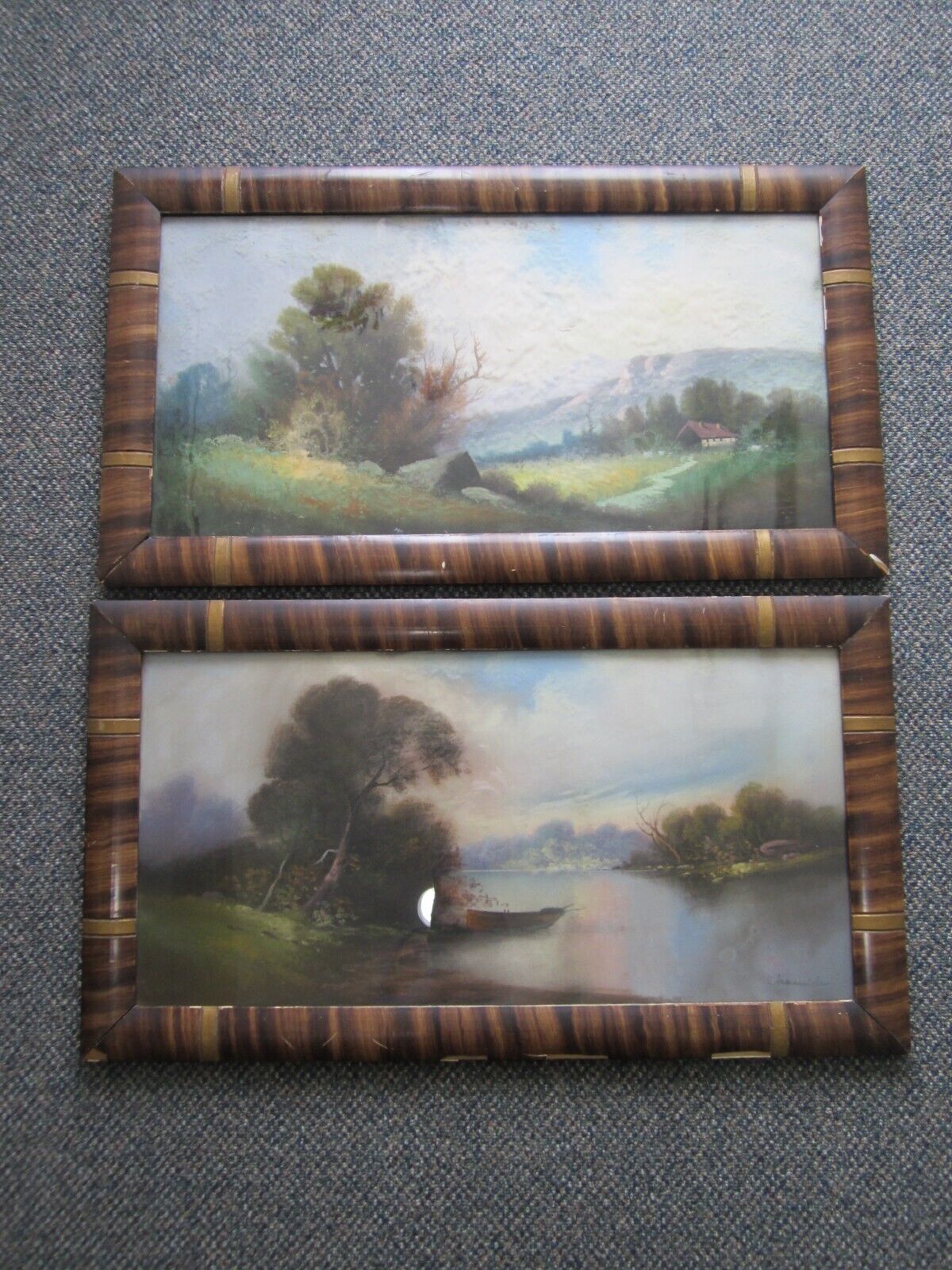 1800s William Henry Chandler Pastel Paintings - Signed Pair