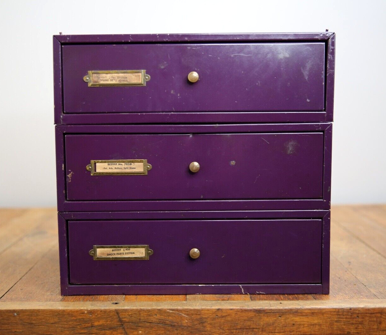 Vintage industrial apothecary file cabinet storage with brass