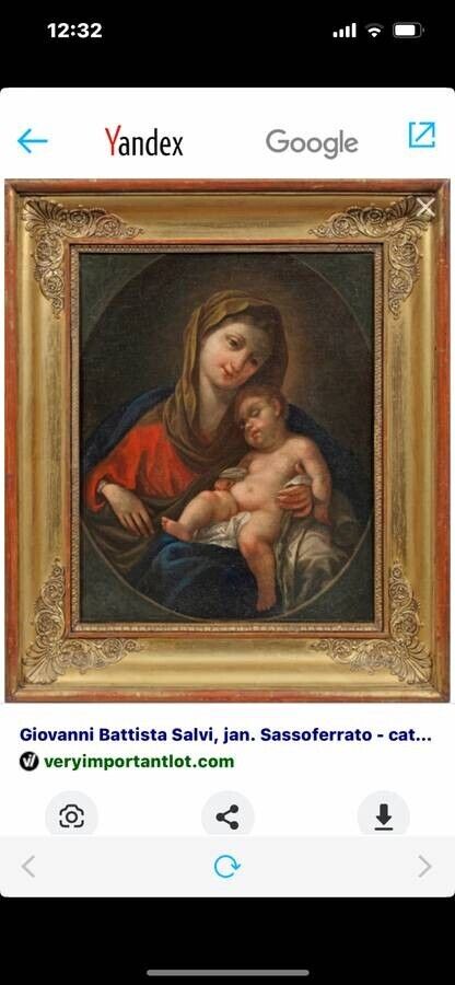 17th century Baroque Madonna and Child oil painting from Fogg Museum