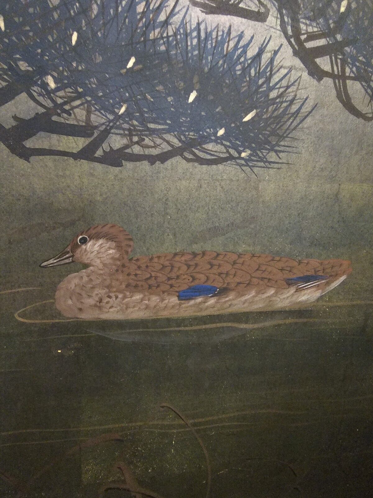17th Century Japanese Edo Era 4-Panel Hand-Painted Screen
