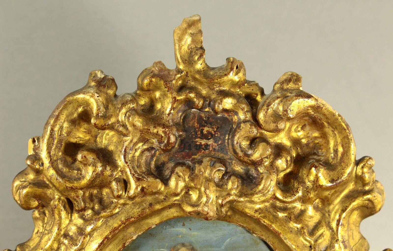 Spanish Colonial Baroque Oil Painting in Giltwood Frame