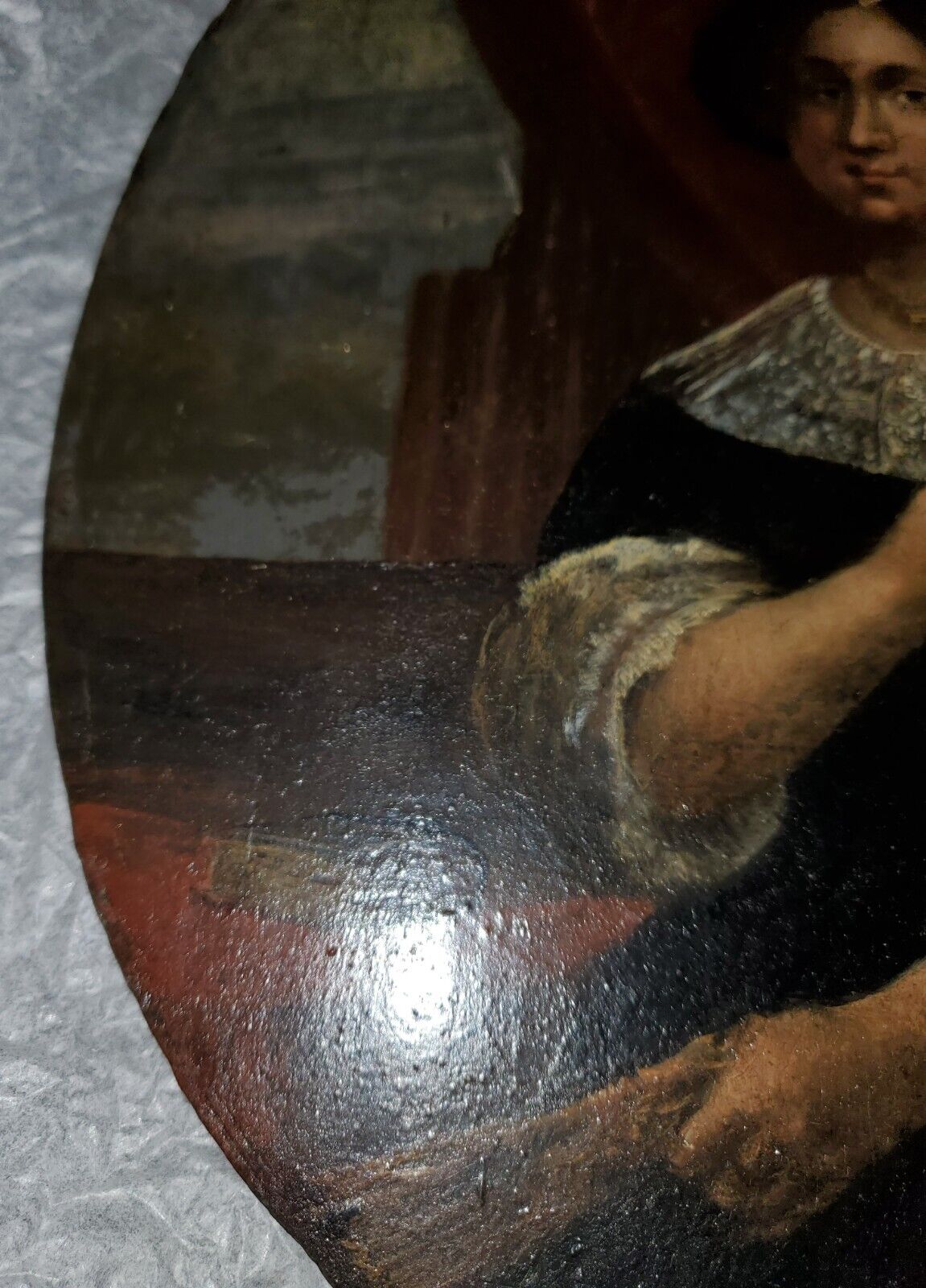 Original 17th Century Woman Portrait on Wood