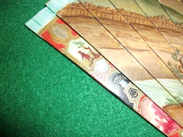 Rare double sided 18th century hand painted antique fan