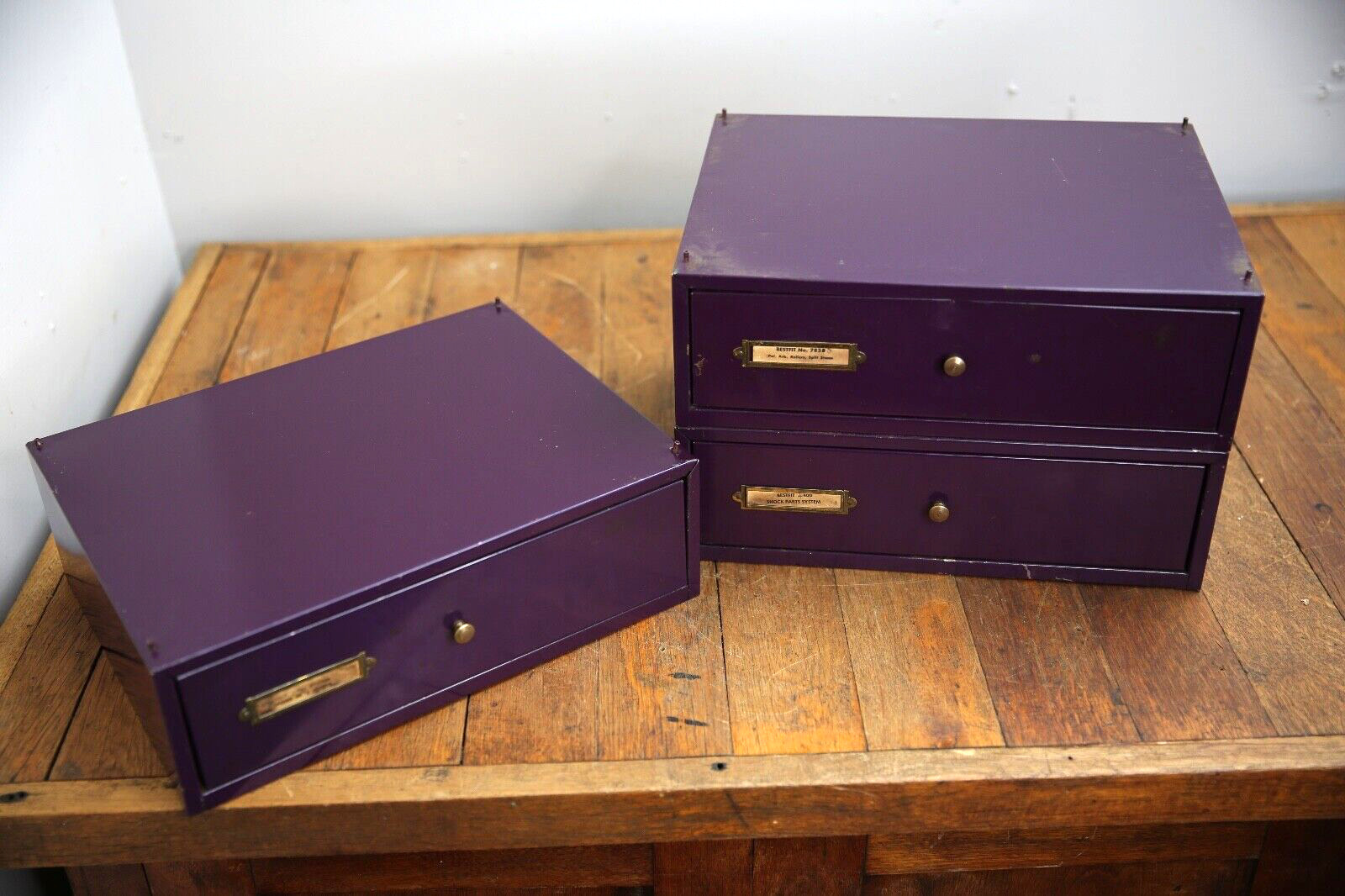 Vintage industrial apothecary file cabinet storage with brass
