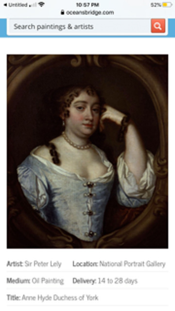 Old Master oil painting portrait by Sir Peter Lely