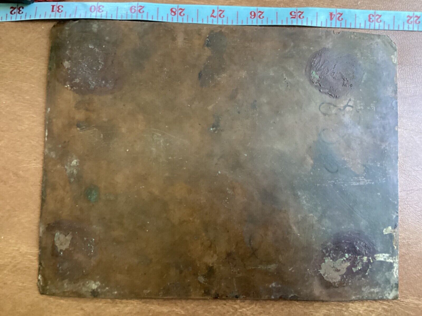 Late 1600's Spanish Antique Painting on Copper Blessed Virgin