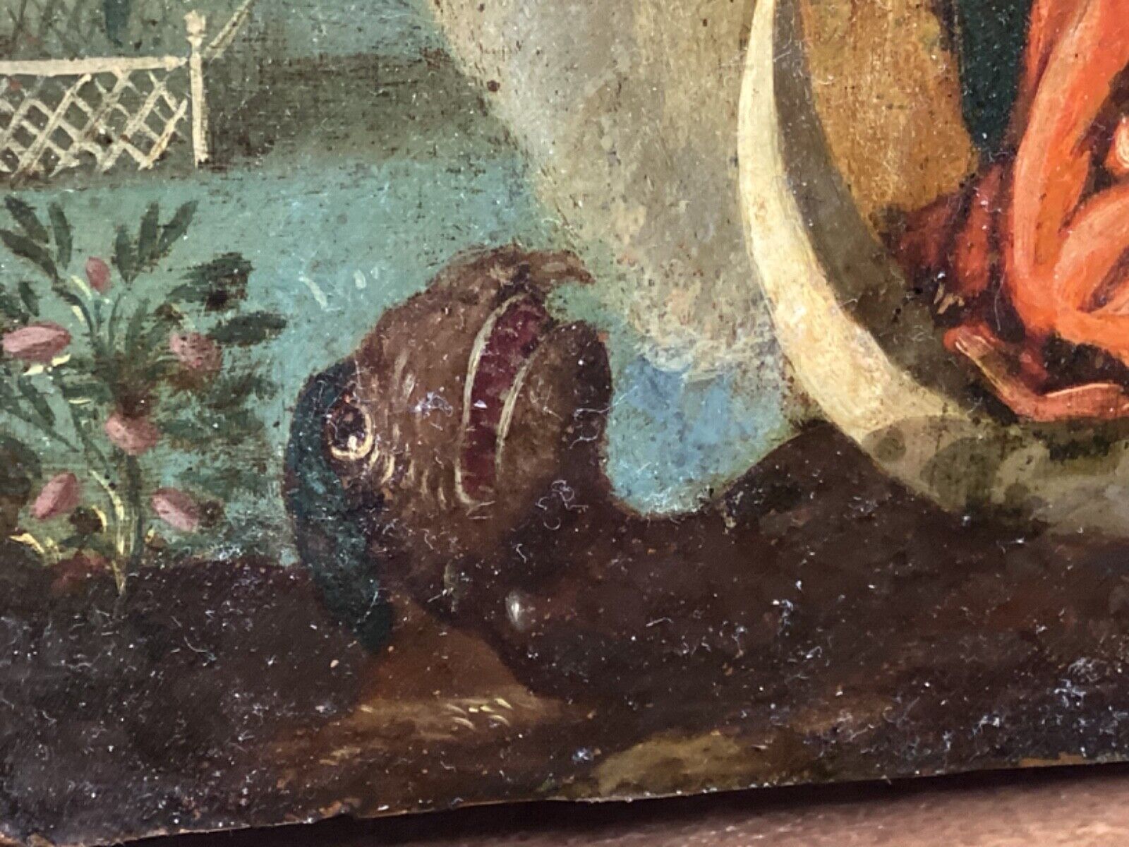 Late 1600's Spanish Antique Painting on Copper Blessed Virgin