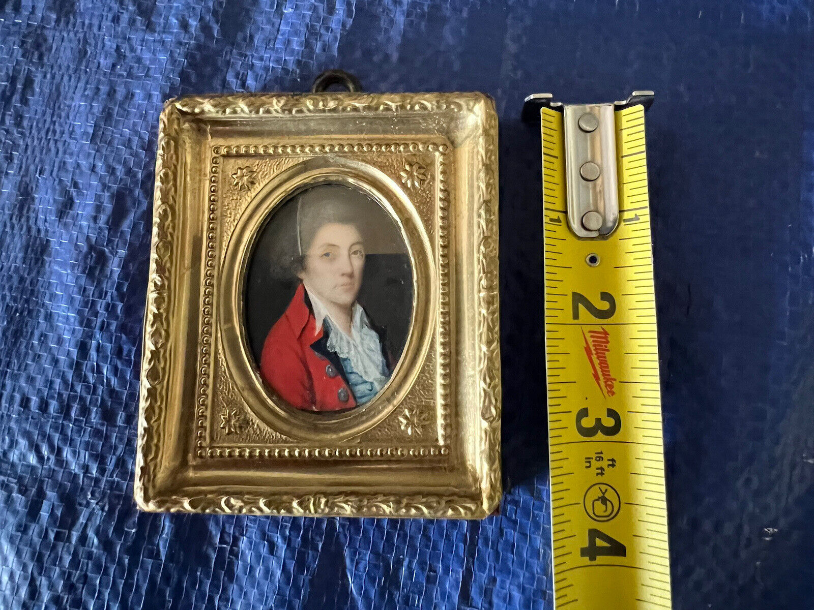 1700s Miniature Portrait Aristocrat Oil Painting Signed Mavat