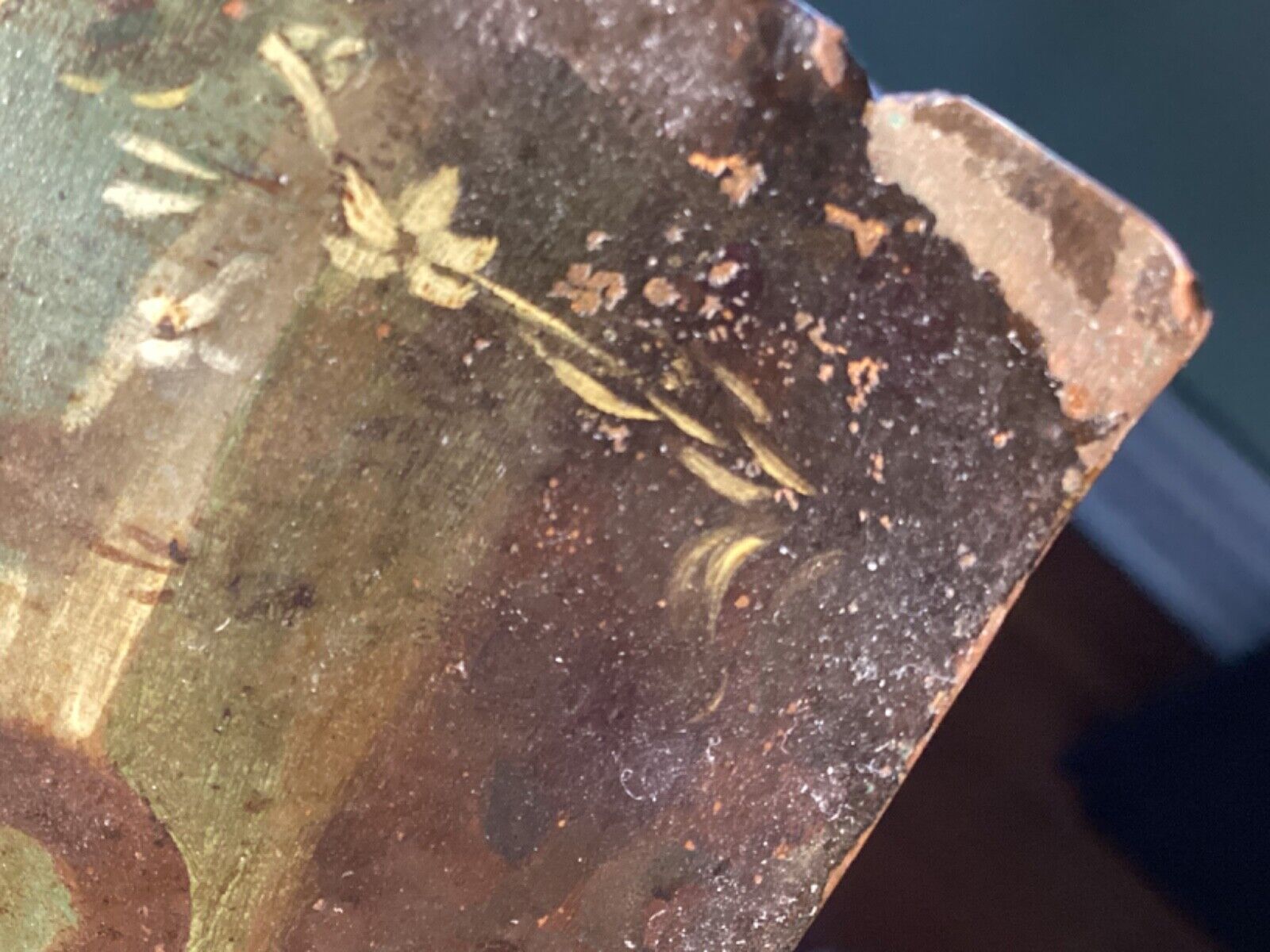 Late 1600's Spanish Antique Painting on Copper Blessed Virgin