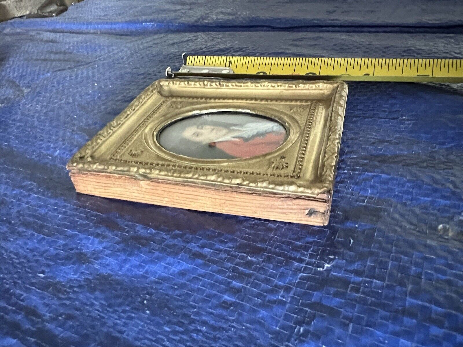 1700s Miniature Portrait Aristocrat Oil Painting Signed Mavat