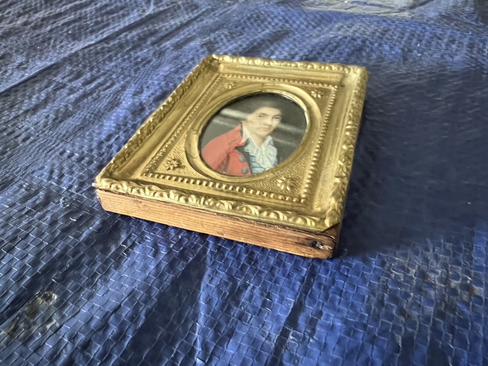 1700s Miniature Portrait Aristocrat Oil Painting Signed Mavat