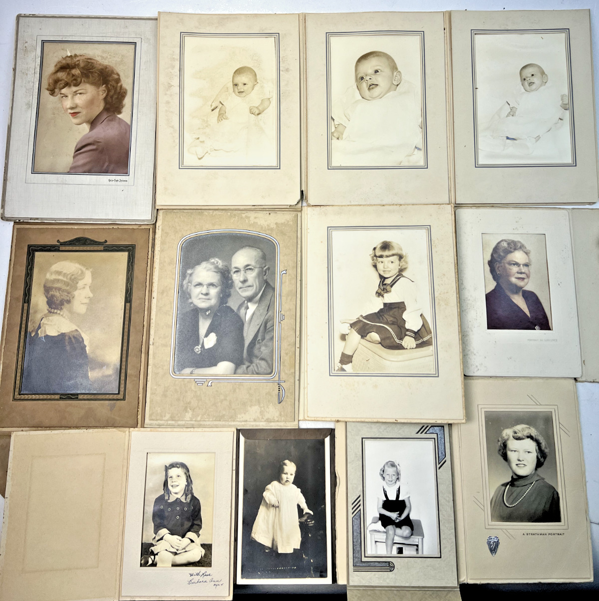 Lot of 12 Antique 1920s-1930s Cabinet Card Photos