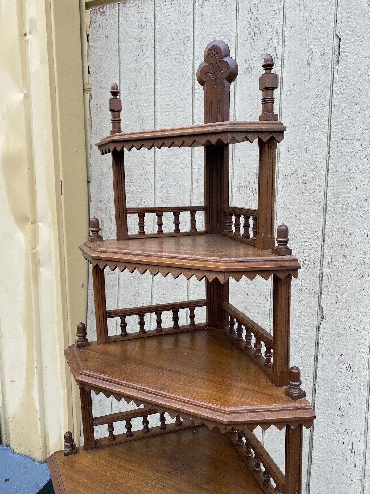 Victorian Walnut Corner Curio China Cabinet (64807)