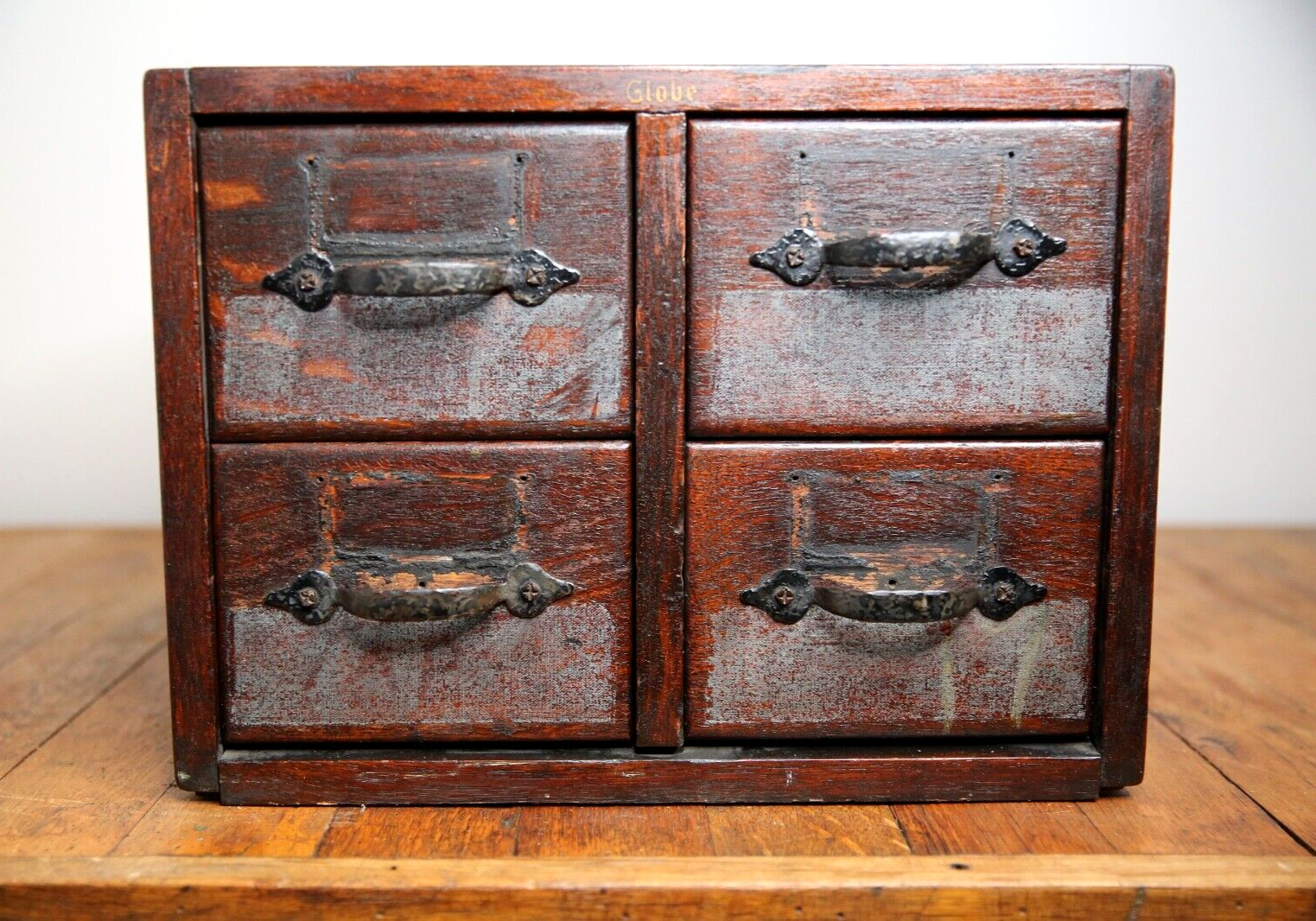 Vintage Library Card Catalog Tiger Oak Apothecary Cabinet