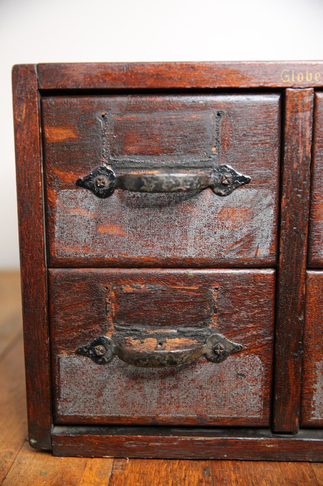 Vintage Library Card Catalog Tiger Oak Apothecary Cabinet