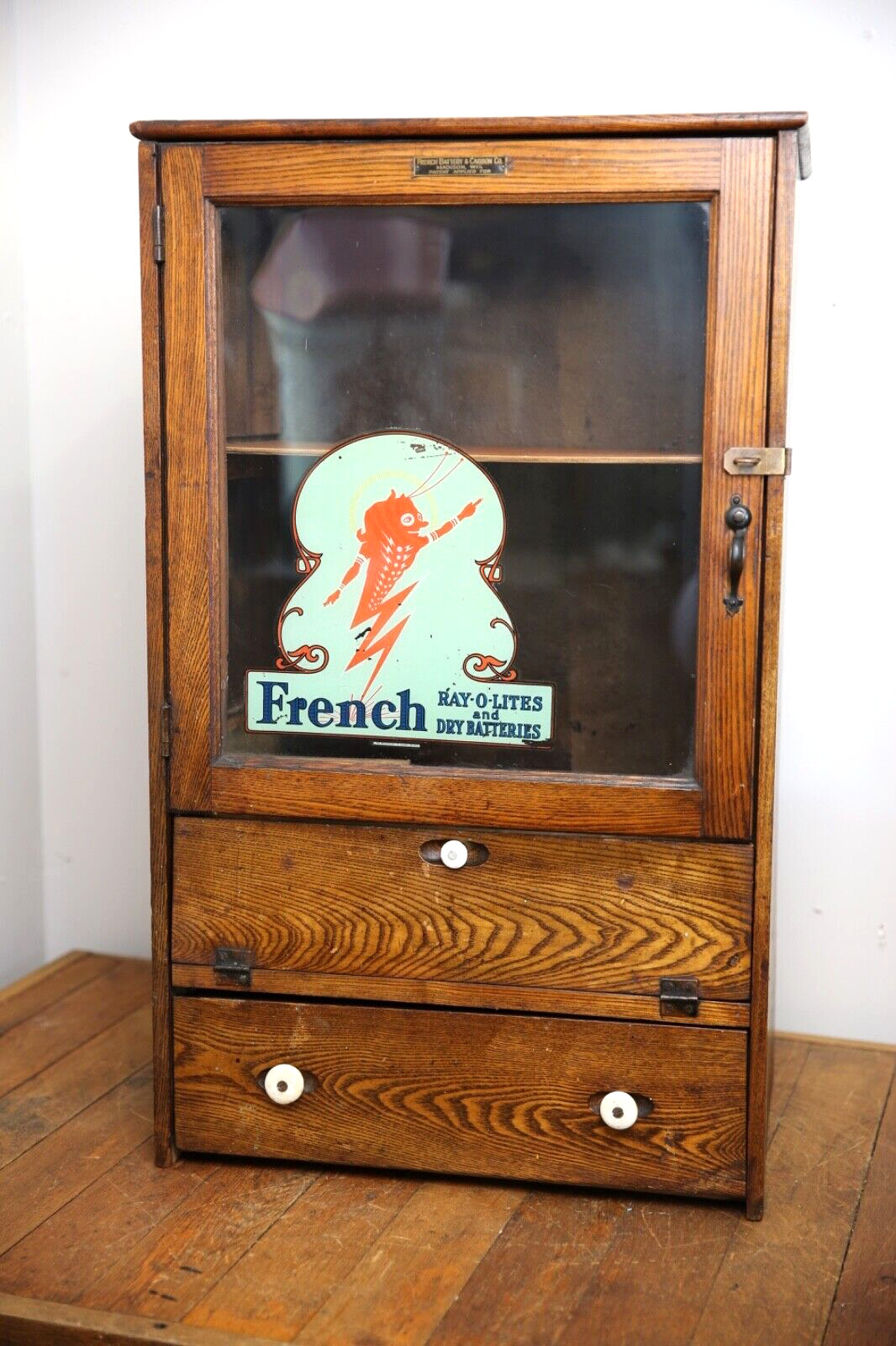 Vintage Oak Apothecary Drawer Display Case for Collectibles