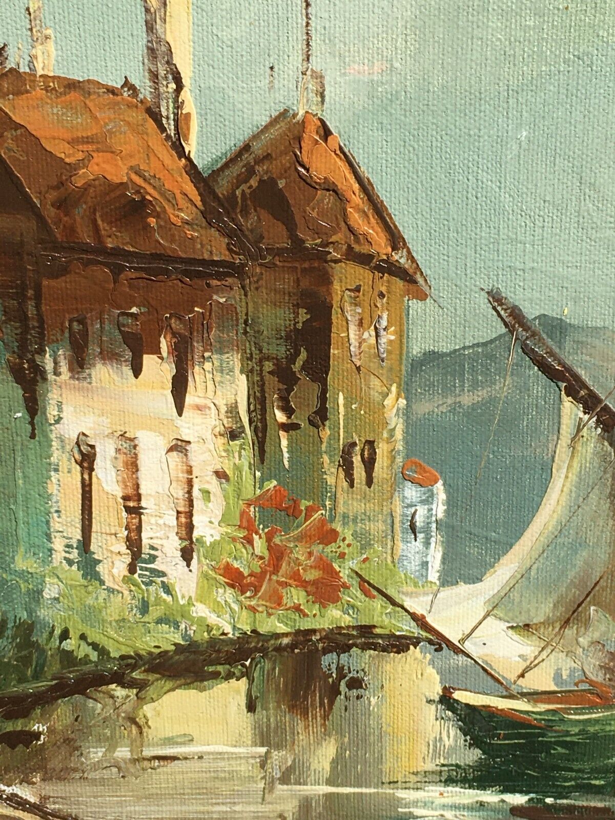 OLIVIA Original Oil Painting: Nautical Harbor, 1500's Seascape