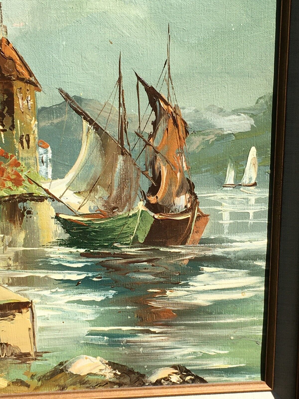 OLIVIA Original Oil Painting: Nautical Harbor, 1500's Seascape