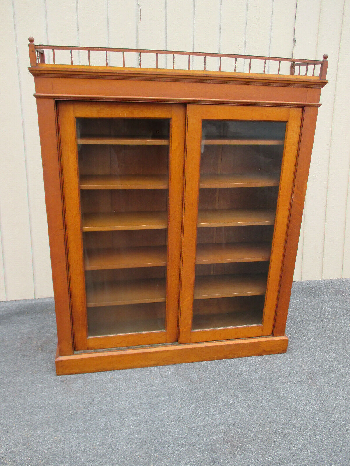 Victorian Oak Bookcase Curio Cabinet Etergie