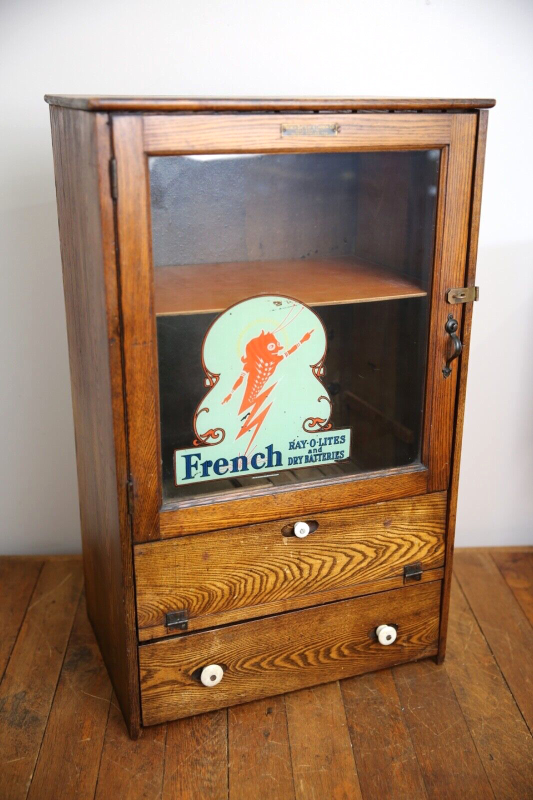 Vintage Oak Apothecary Drawer Display Case for Collectibles