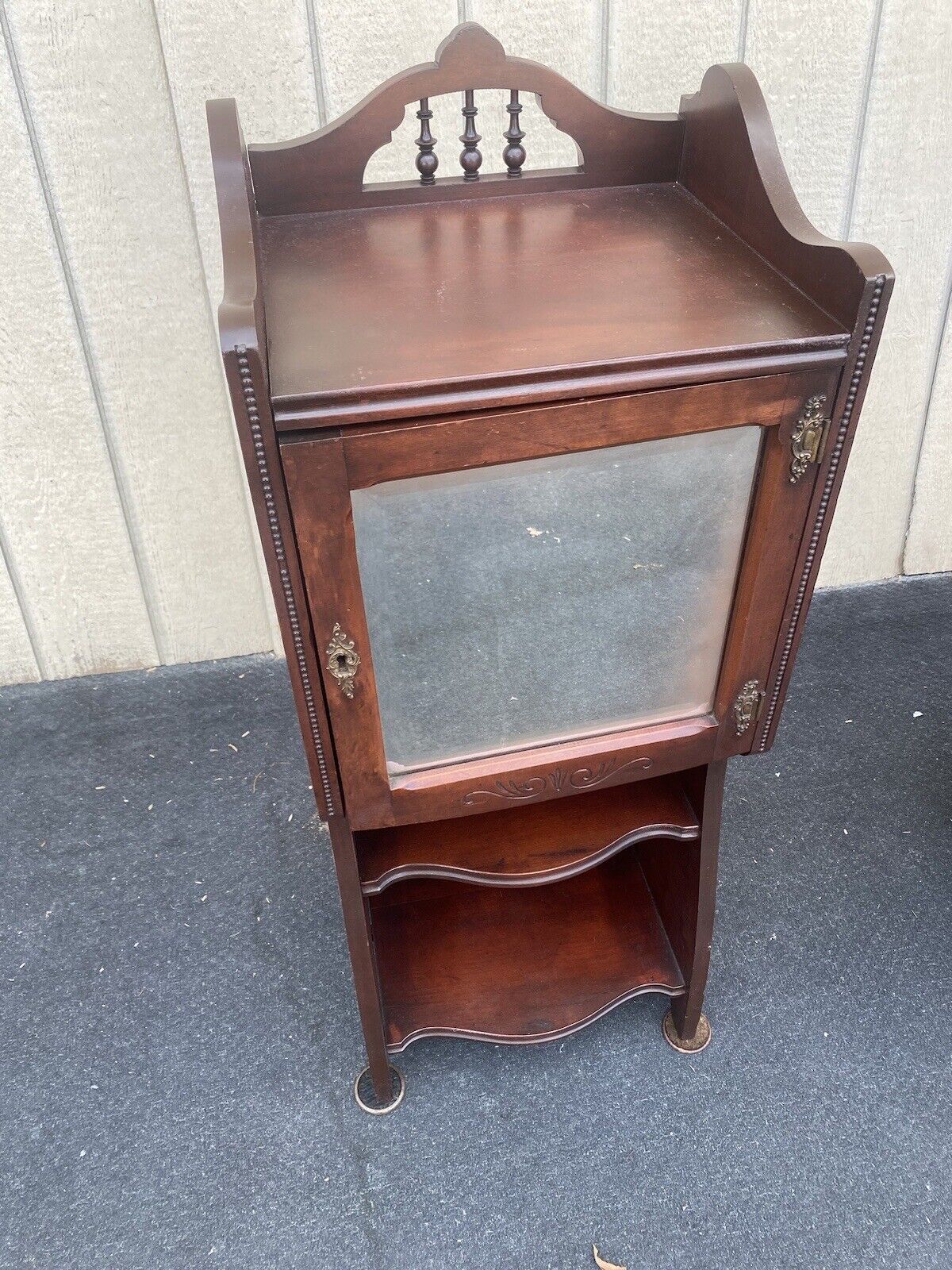 Victorian Mahogany Cabinet with Beveled Mirrored Door