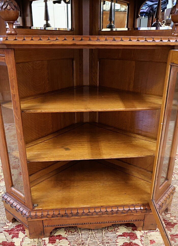 19th Century Oak Victorian Corner Cupboard - Circa 1880's