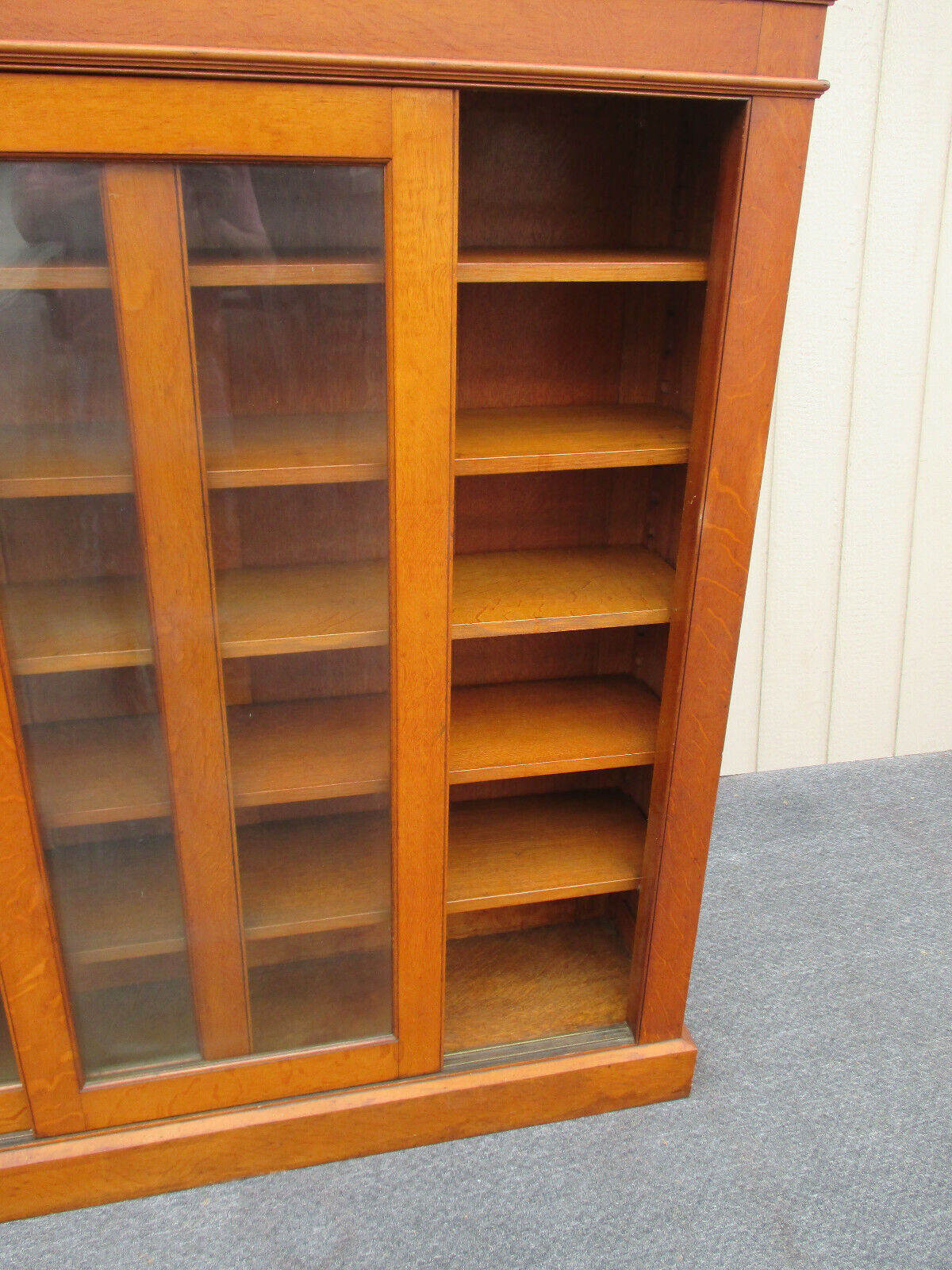 Victorian Oak Bookcase Curio Cabinet Etergie