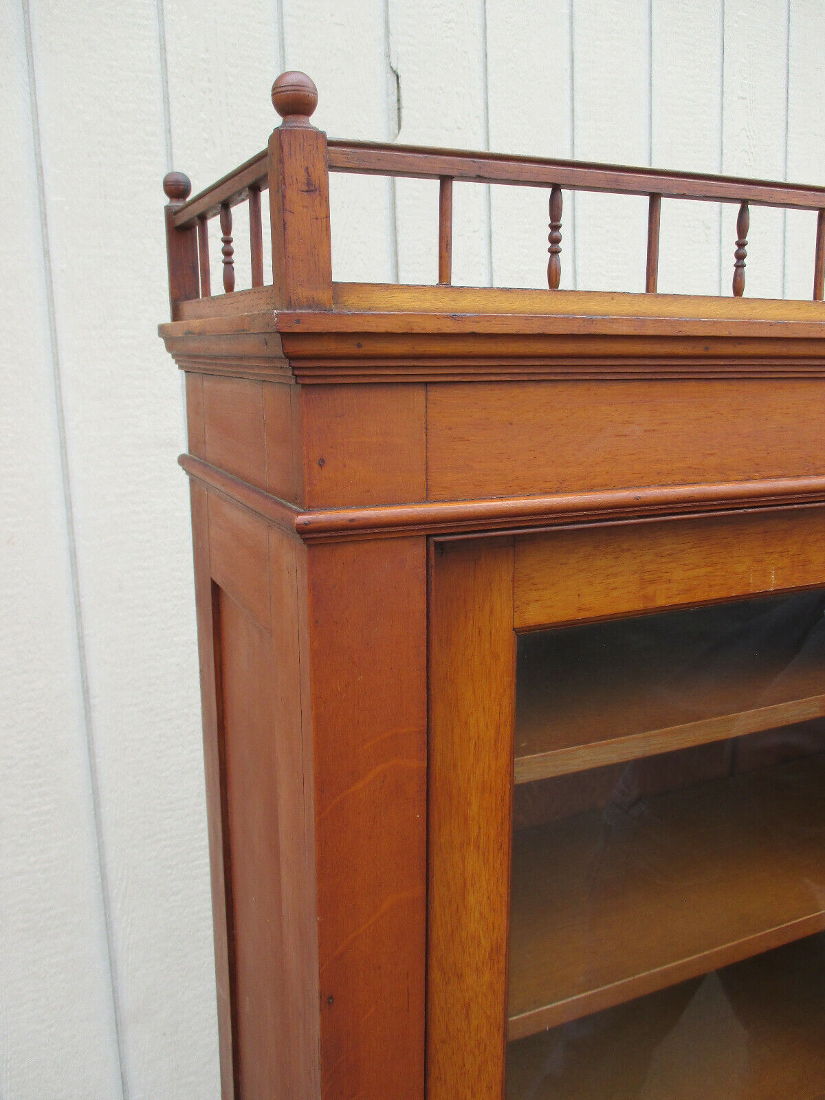 Victorian Oak Bookcase Curio Cabinet Etergie