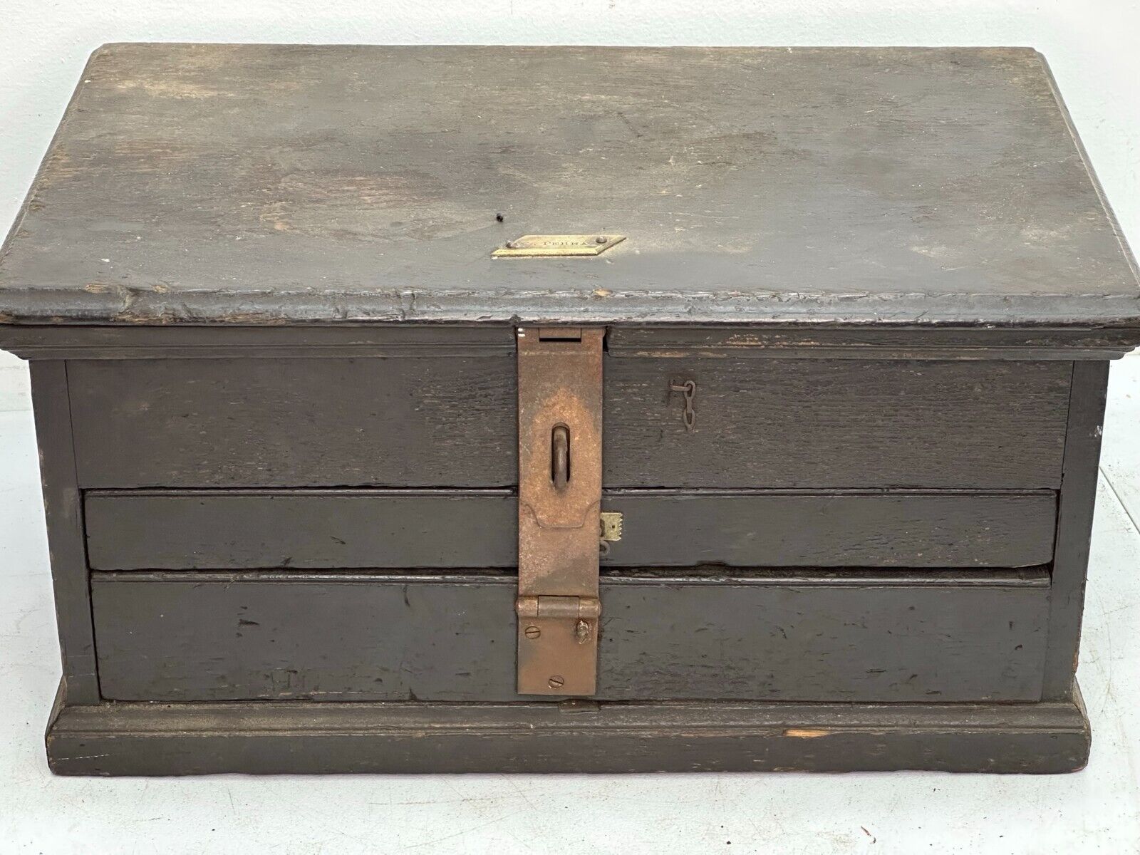 Victorian Oak 2 Drawer Tool Box Cabinet - 1880s
