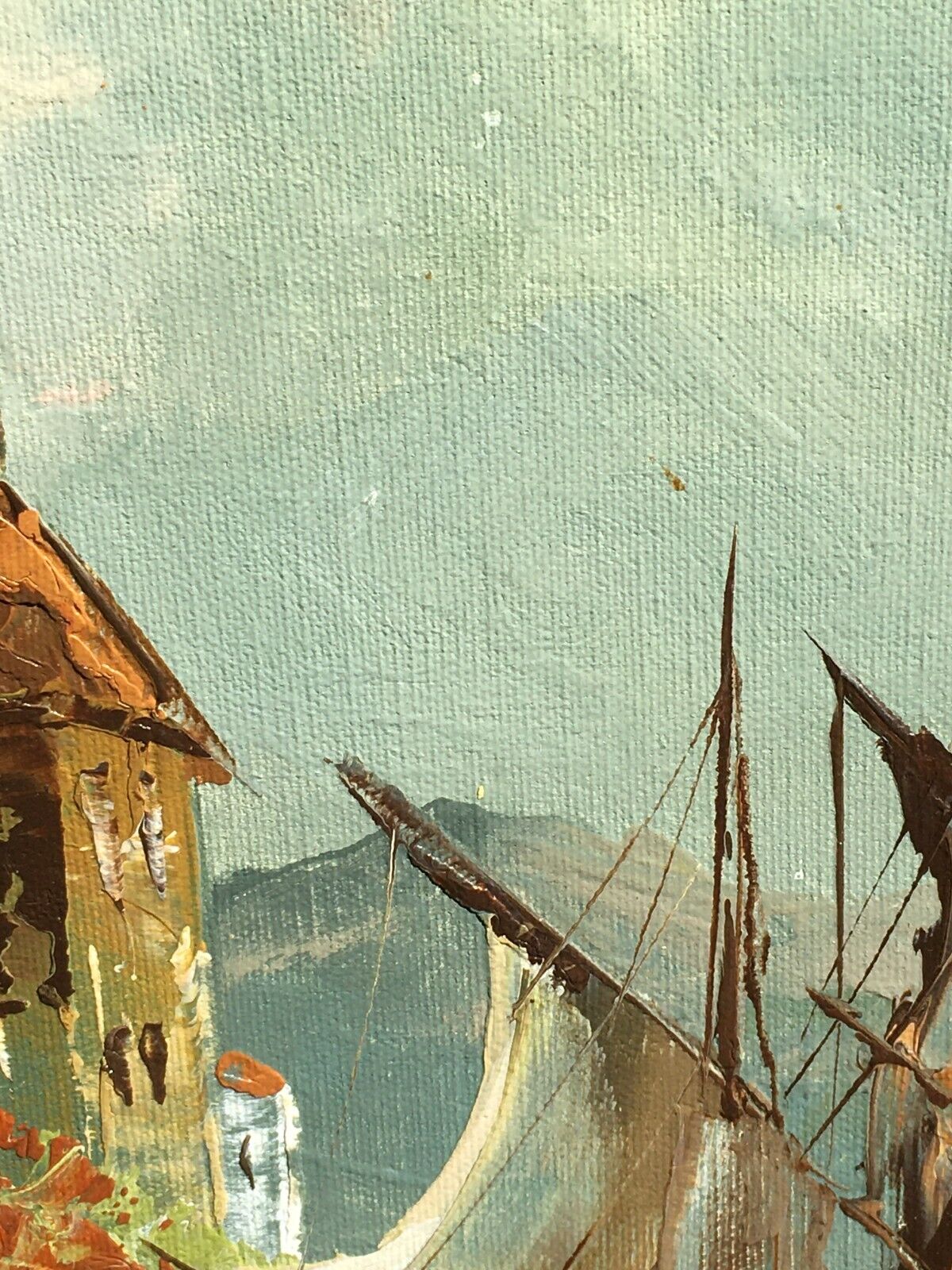 OLIVIA Original Oil Painting: Nautical Harbor, 1500's Seascape