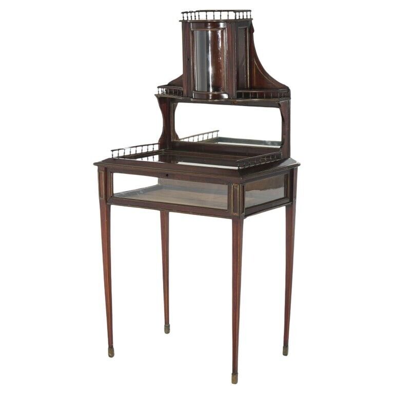 Georgian Style Mahogany and Bronze Display Vitrine 1890
