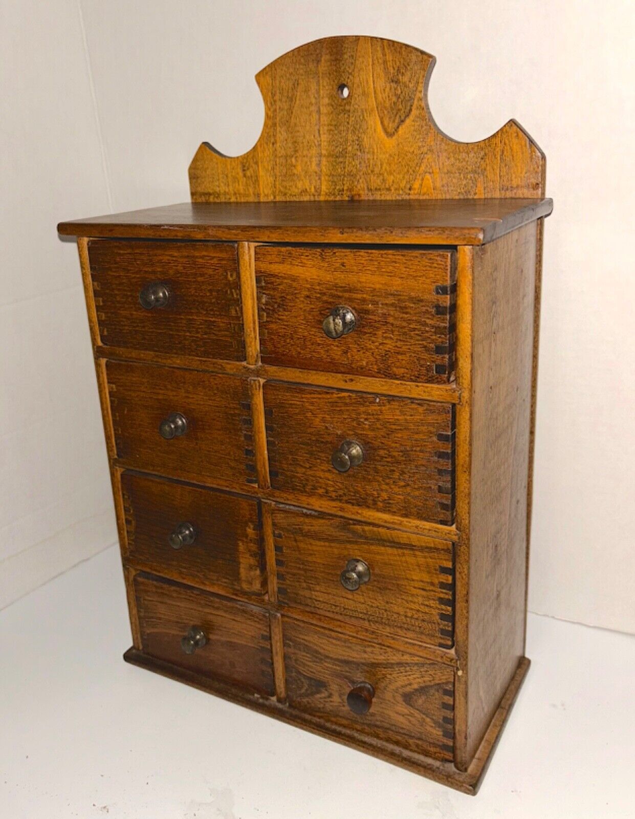 19th c. Handmade Antique Walnut Spice Cabinet
