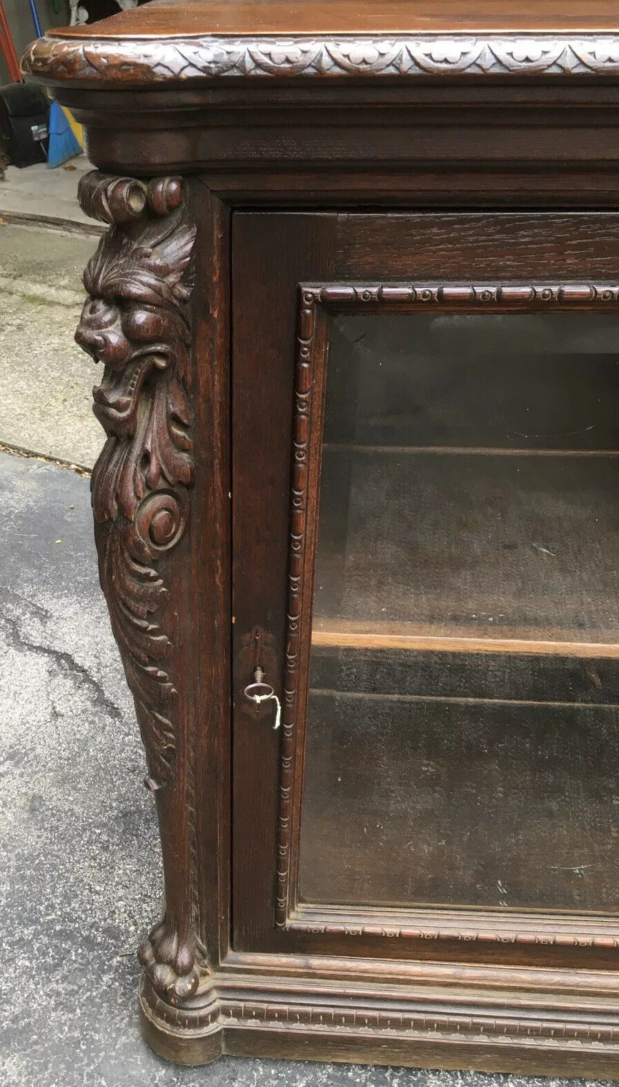 Victorian Oak Griffin Cabinet by R. J. Horner