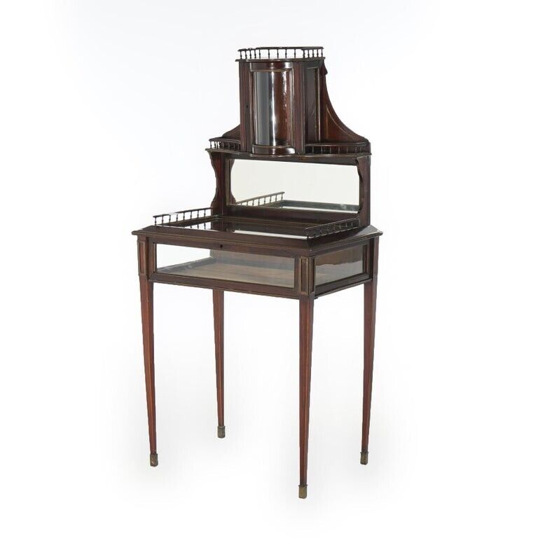 Georgian Style Mahogany and Bronze Display Vitrine 1890