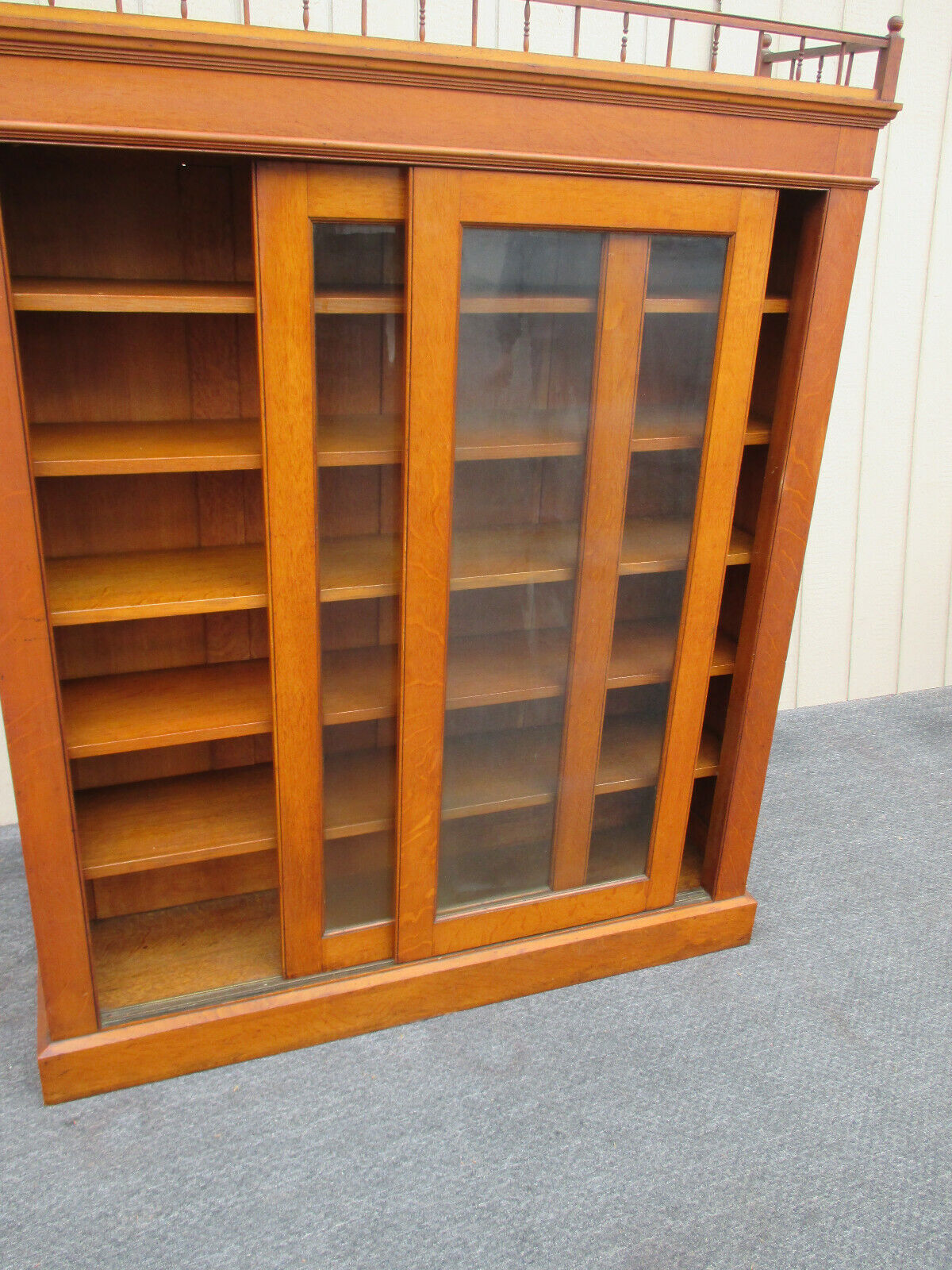 Victorian Oak Bookcase Curio Cabinet Etergie