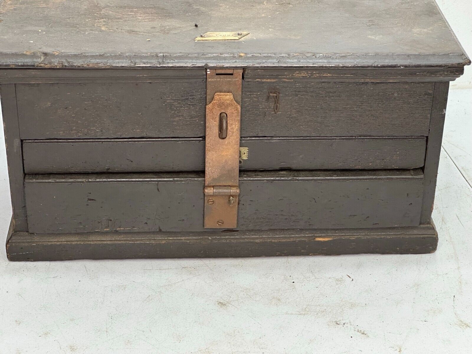 Victorian Oak 2 Drawer Tool Box Cabinet - 1880s