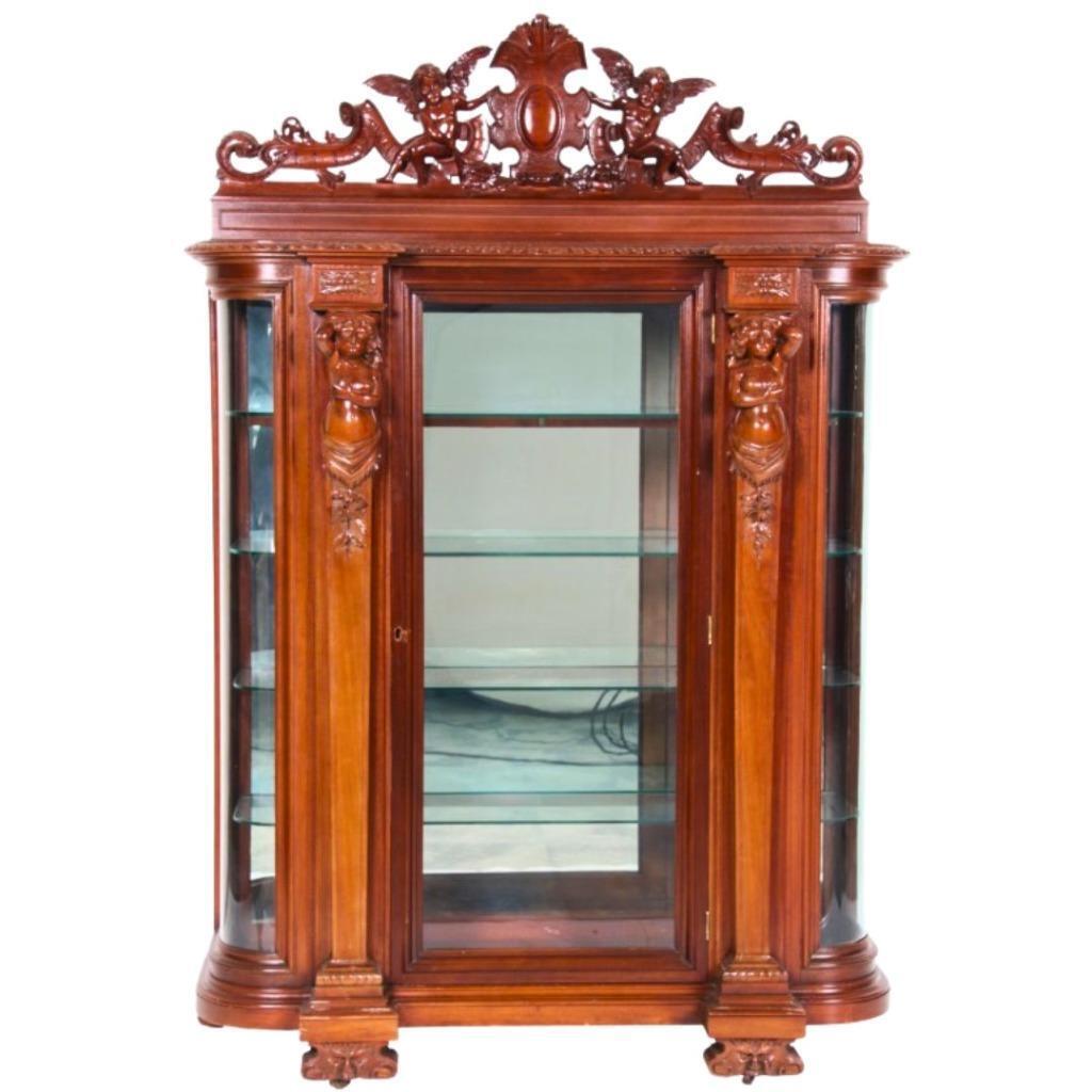 Carved Mahogany China Closet, Horner #22055