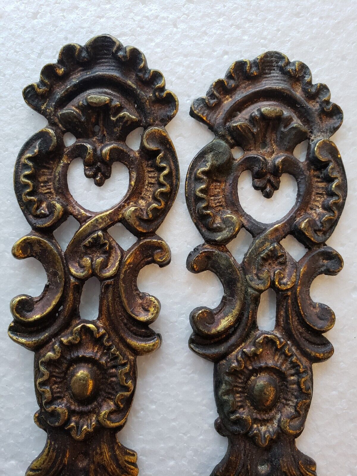 Exquisite Pair of Antique Brass Escutcheon, Circa 1700's-1800's