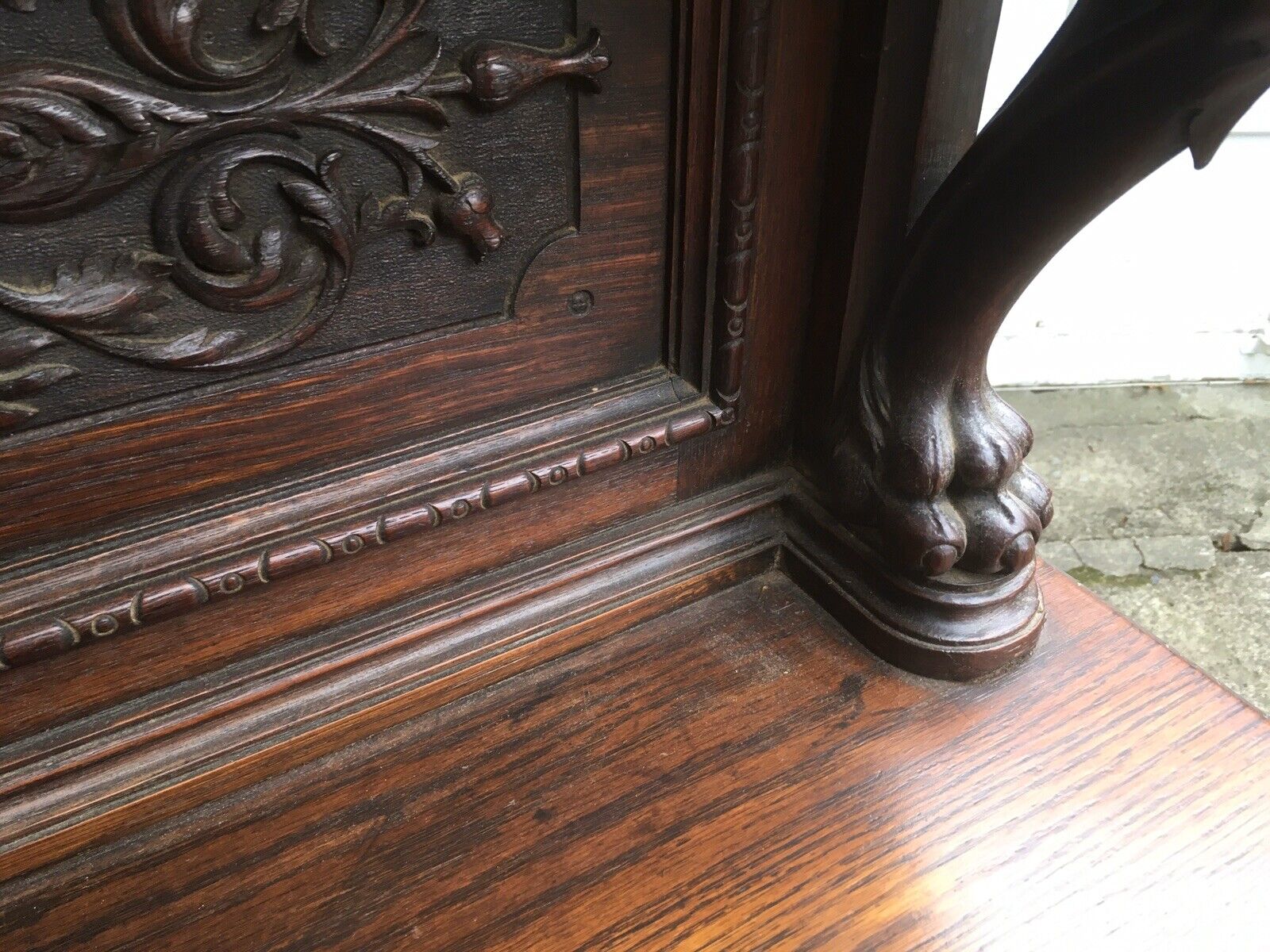 Victorian Oak Griffin Cabinet by R. J. Horner