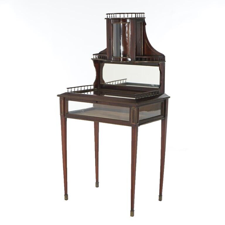 Georgian Style Mahogany and Bronze Display Vitrine 1890