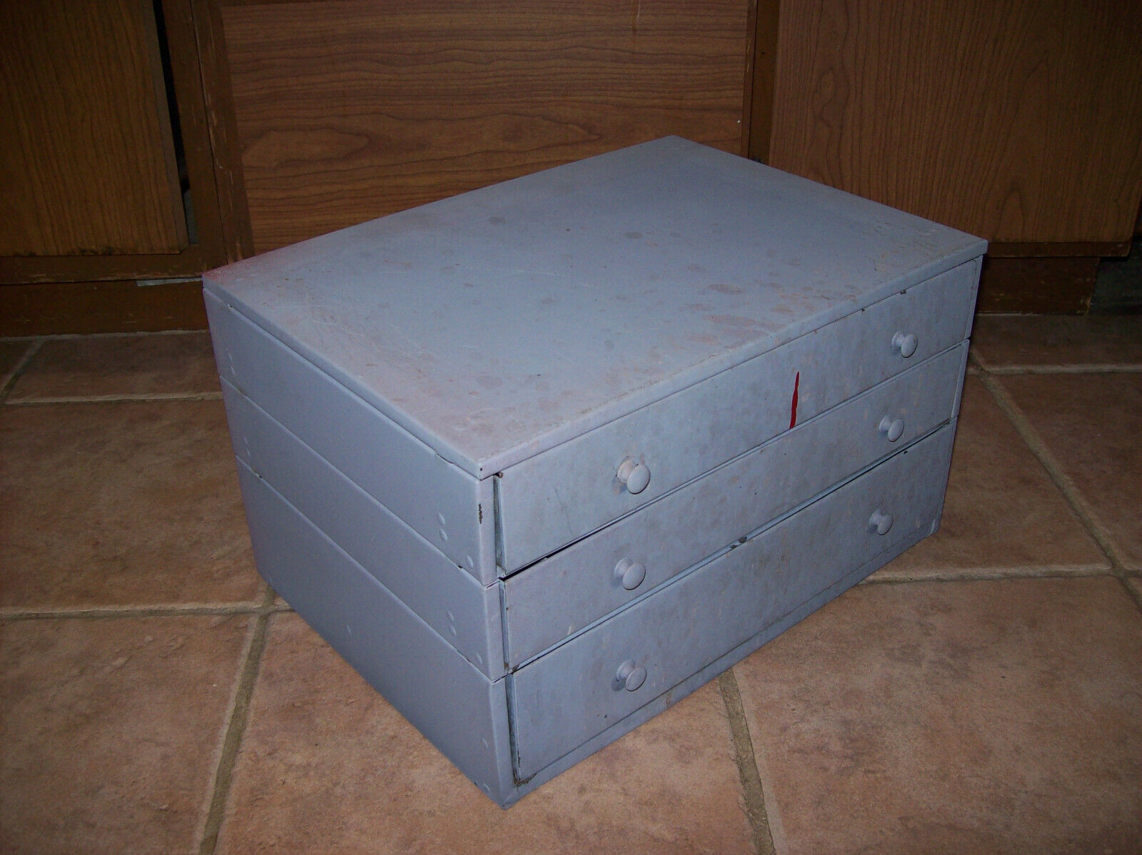 Antique Automotive Metal Cabinet from 1920-1930s