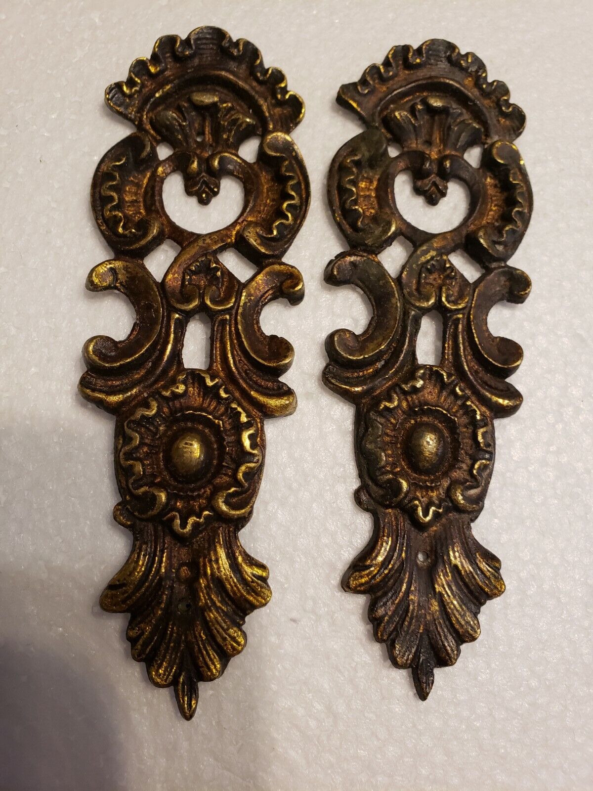Exquisite Pair of Antique Brass Escutcheon, Circa 1700's-1800's