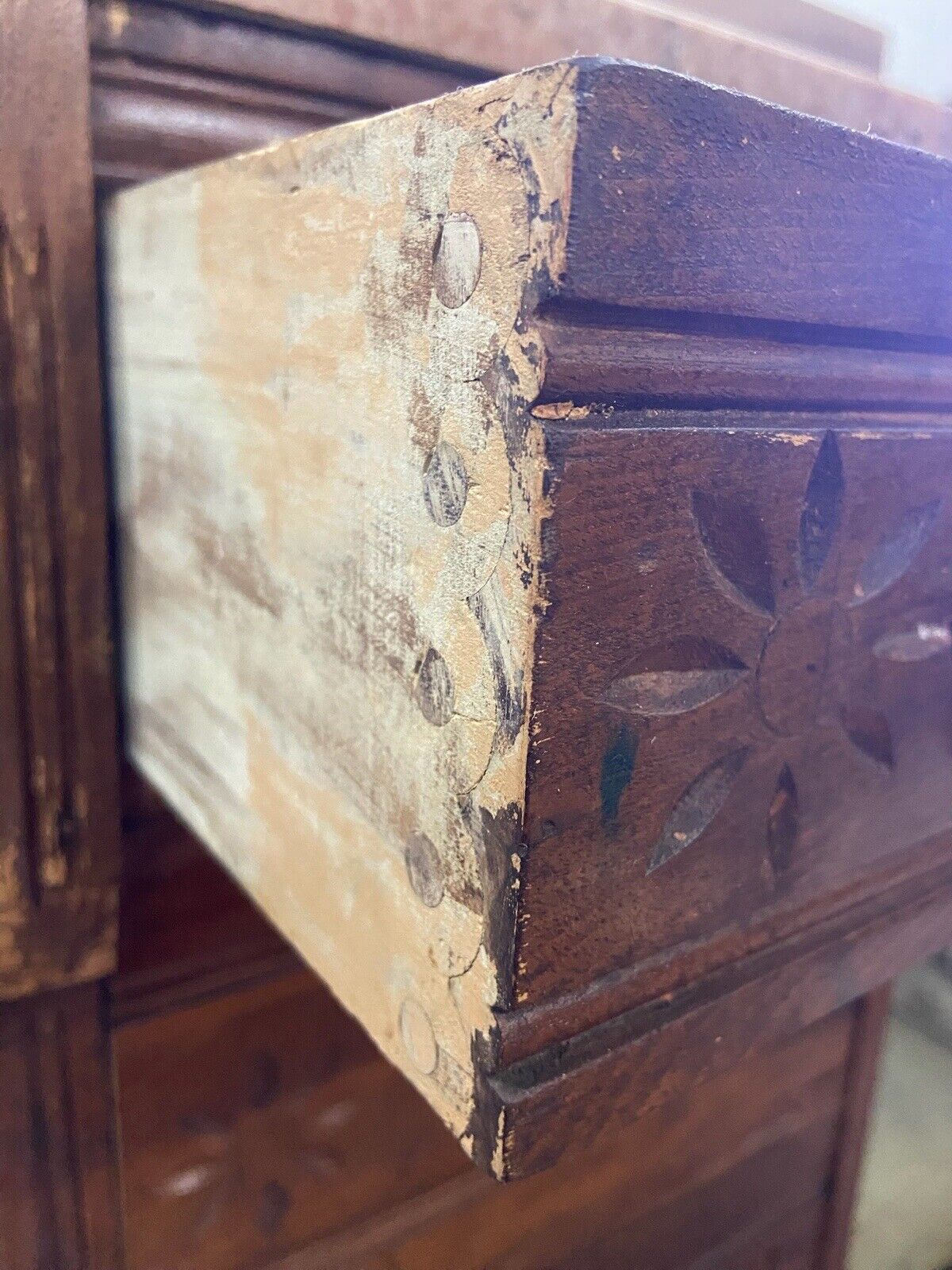 1800s Victorian Eastlake Marble Walnut Cabinet Washstand