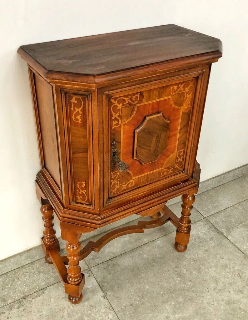 French Oak Drinks Cabinet with Key, 1700s Antique