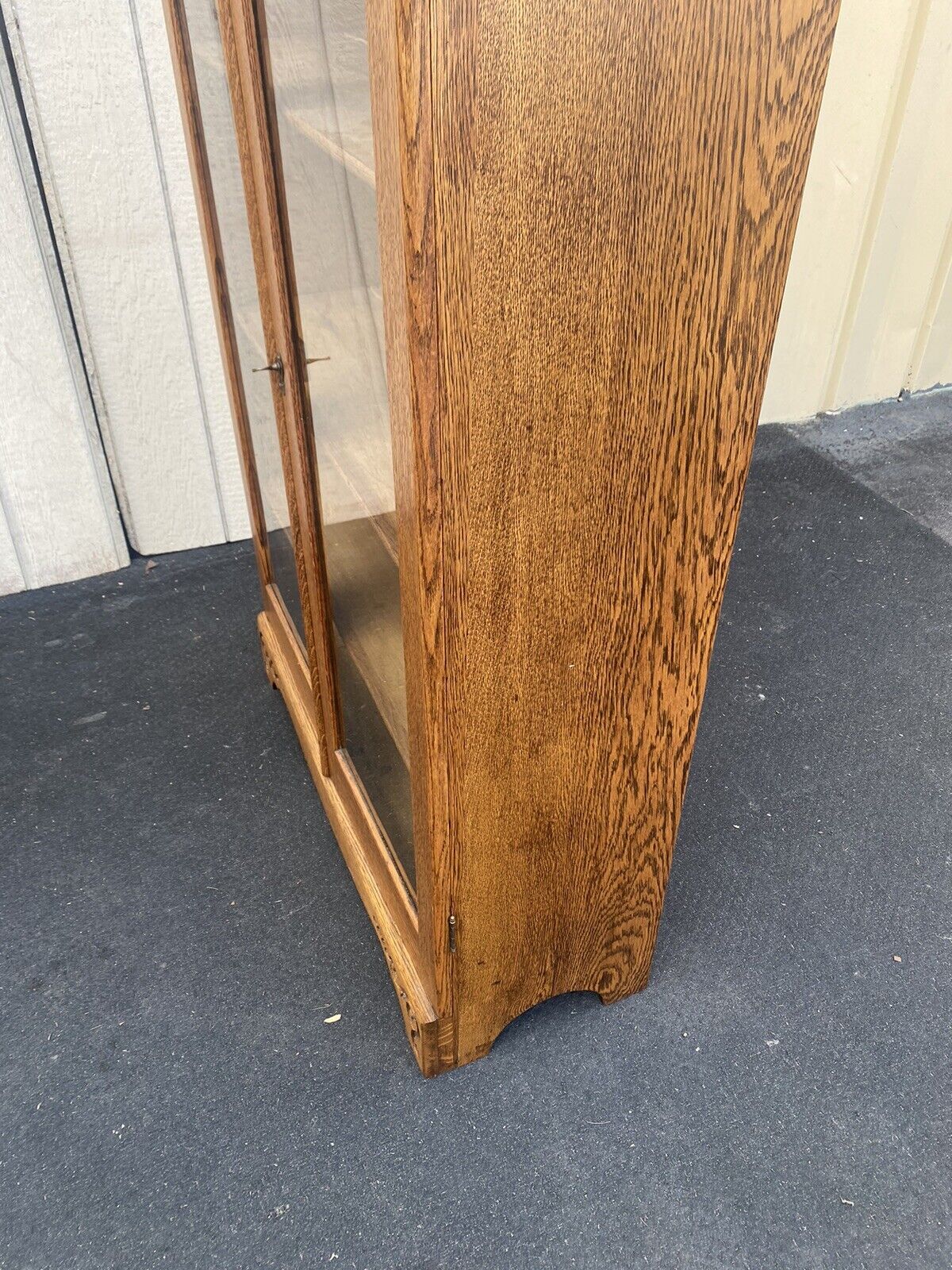 Antique Victorian Oak Bookcase Curio Cabinet - 65356