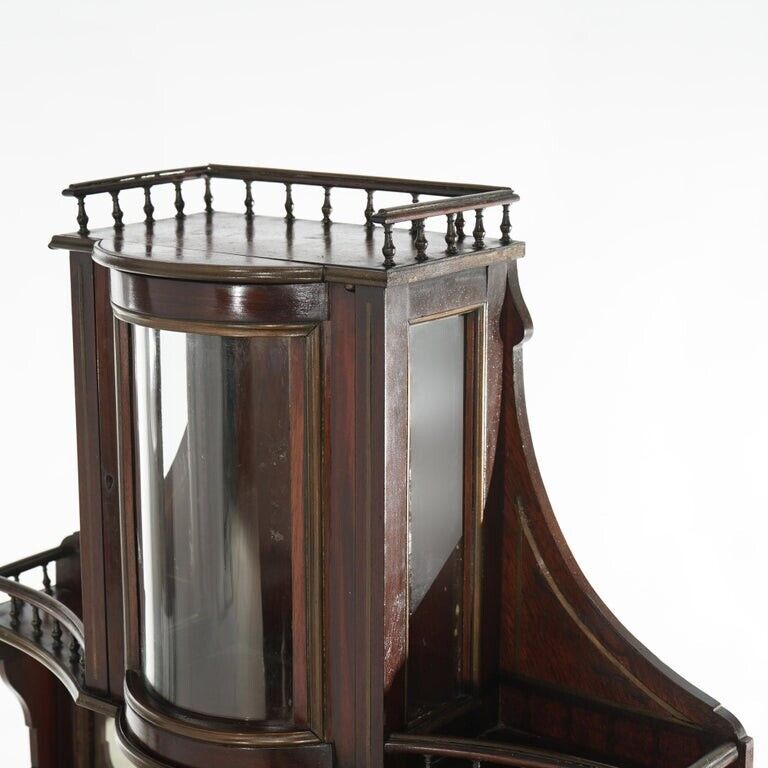 Georgian Style Mahogany and Bronze Display Vitrine 1890