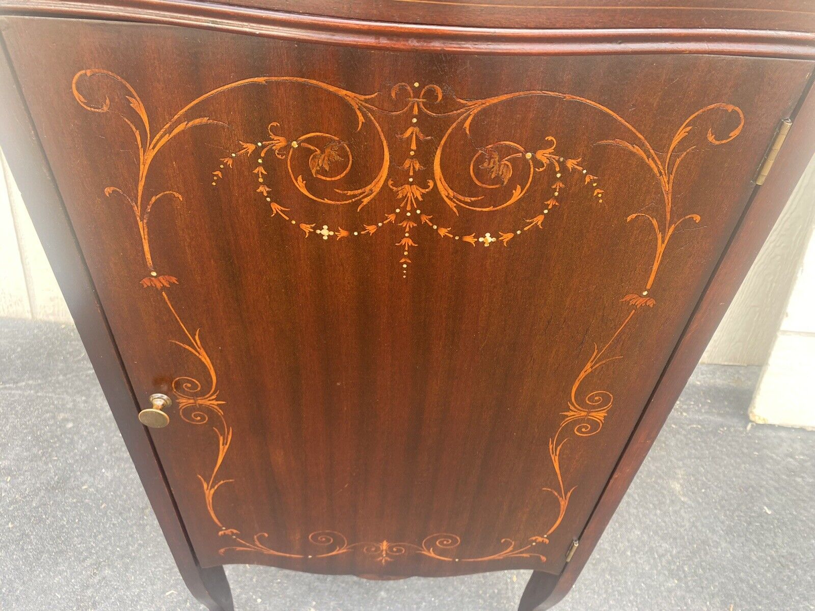 Antique Inlaid Mahogany Music Cabinet