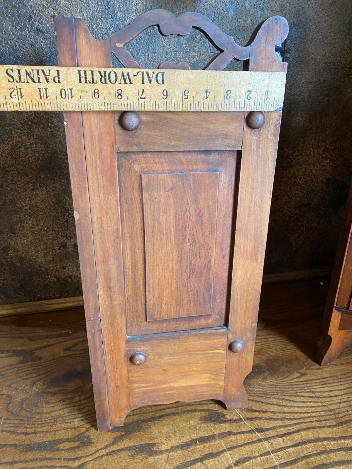 Eastlake Walnut Corner Cabinet with Beveled Glass Doors