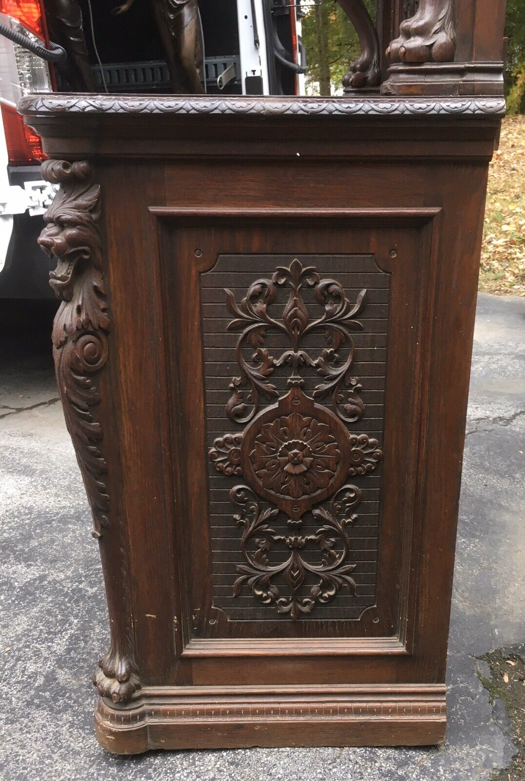 Victorian Oak Griffin Cabinet by R. J. Horner
