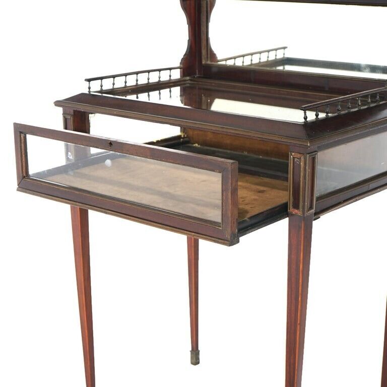Georgian Style Mahogany and Bronze Display Vitrine 1890